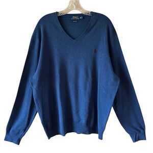 Polo by Ralph Lauren Men's Navy V-Neck Sweater